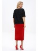 Юбочный костюм артикул: 2276 черный, красный от AlaniCollection - вид 2