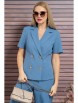 Брючный костюм артикул: 2343 джинсовый от AlaniCollection - вид 3