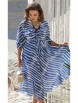 Платье артикул: 21333 диз.полоска голубой+белый от Vittoria Queen - вид 1