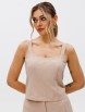 Брючный костюм артикул: 5204/1А бежевый+гортензия от GIZART - вид 5